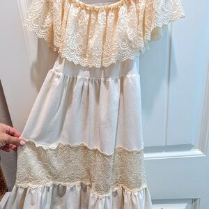 Elegant Cream Lace Kids Dress